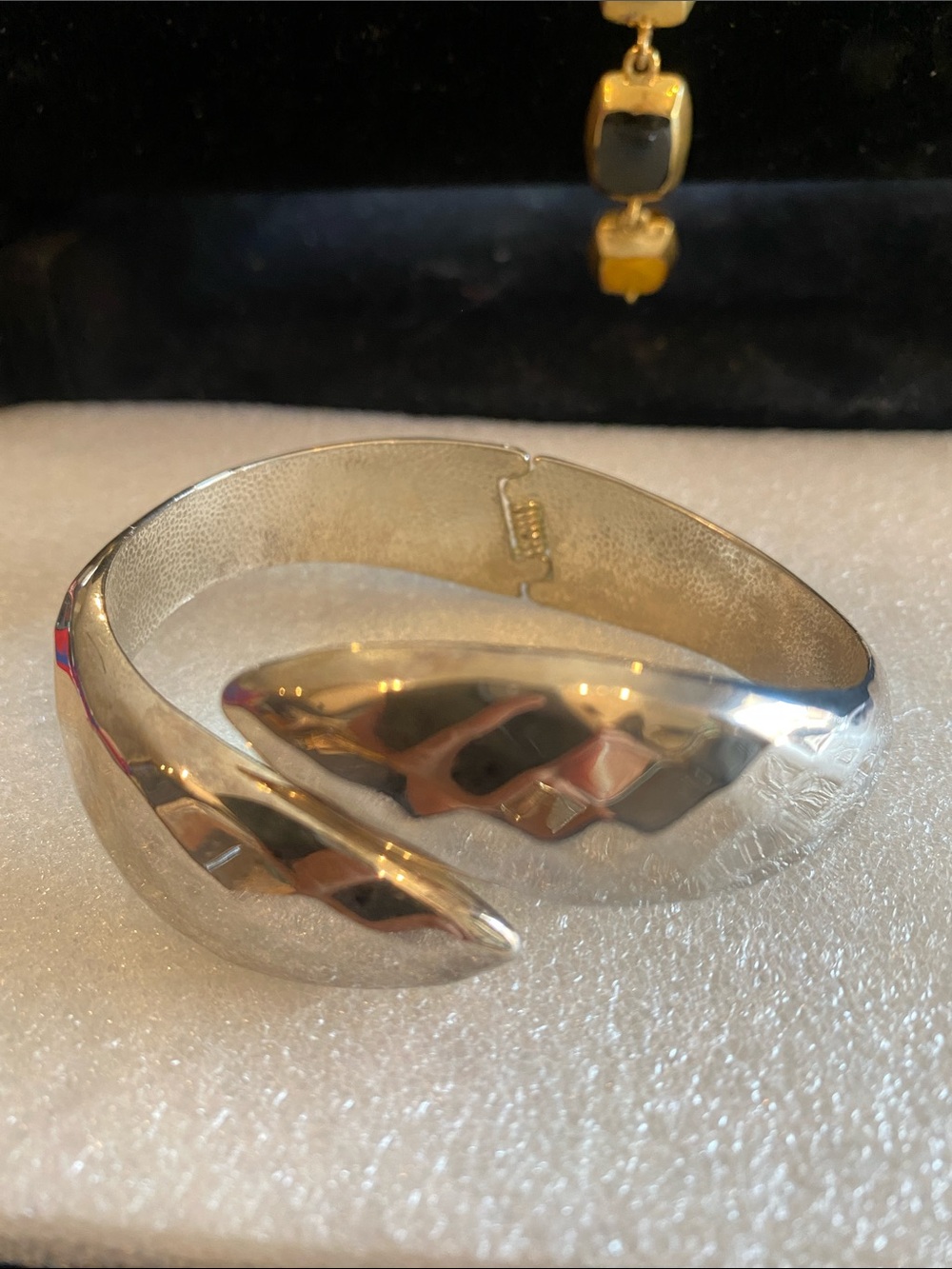 Silver Open Twist Diamond Cut Cuff Bracelet